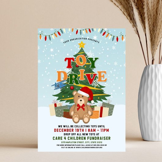 Christmas Toy Drive Donation Tree & Teddy Bear チラシ