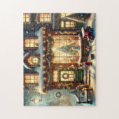 Christmas Toy Shop Festive Winter Snow Village ジグソーパズル (縦)