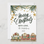 Christmas Toy Train Under the Tree シーズンカード (正面)