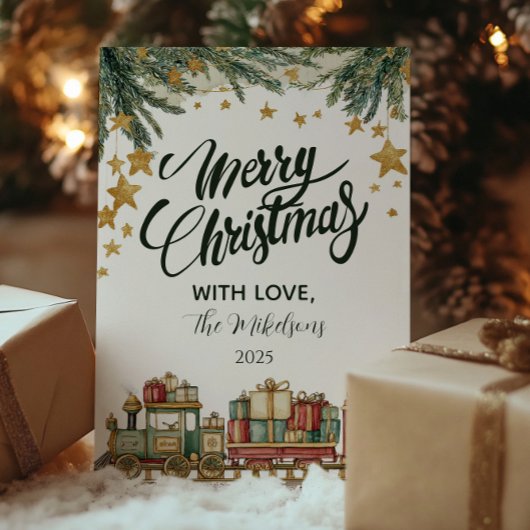 Christmas Toy Train Under the Tree シーズンカード