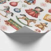 Christmas Toyland & Trains Wrapping Paper for Kids ラッピングペーパー (角)