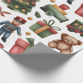 Christmas Toyland & Trains Wrapping Paper for Kids ラッピングペーパー (角)