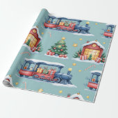 Christmas Toyland & Trains Wrapping Paper for Kids ラッピングペーパー (アンロールド)
