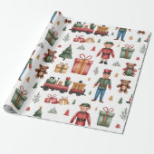 Christmas Toyland & Trains Wrapping Paper for Kids ラッピングペーパー (アンロールド)