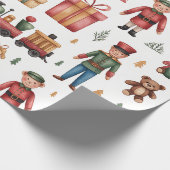 Christmas Toyland & Trains Wrapping Paper for Kids ラッピングペーパー (角)