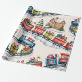 Christmas Toyland & Trains Wrapping Paper for Kids ラッピングペーパー (アンロールド)