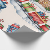 Christmas Toyland & Trains Wrapping Paper for Kids ラッピングペーパー (角)