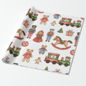 Christmas Toyland & Trains Wrapping Paper for Kids ラッピングペーパー (アンロールド)
