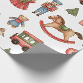 Christmas Toyland & Trains Wrapping Paper for Kids ラッピングペーパー (角)