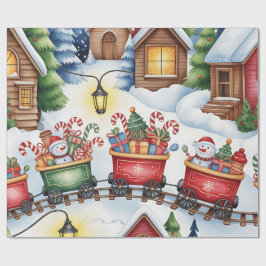 Christmas Toyland & Trains Wrapping Paper for Kids ラッピングペーパー