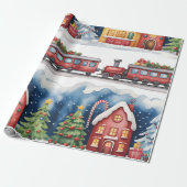 Christmas Toyland & Trains Wrapping Paper for Kids ラッピングペーパー (アンロールド)