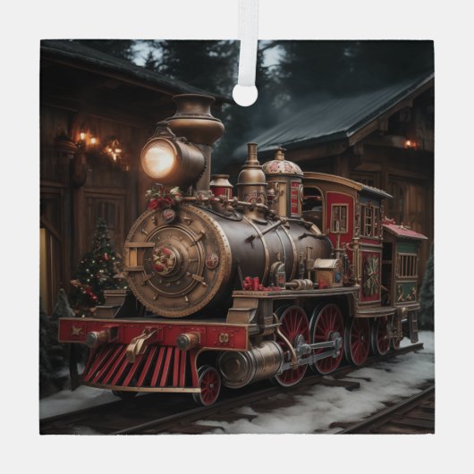 Christmas Train ガラスオーナメント (裏面)