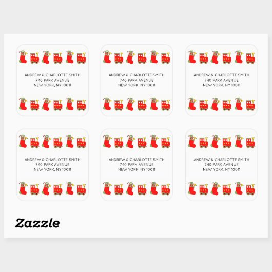 Christmas Train スクエアシール (シート)