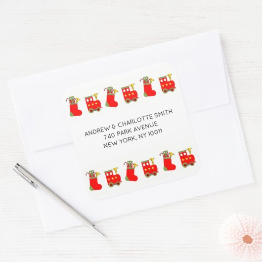 Christmas Train スクエアシール (封筒)