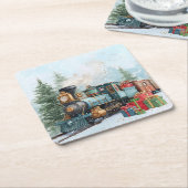 Christmas Train スクエアペーパーコースター (アングル)