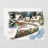 Christmas Train Around Cozy Chalet Village ポストカード (正面/裏面)