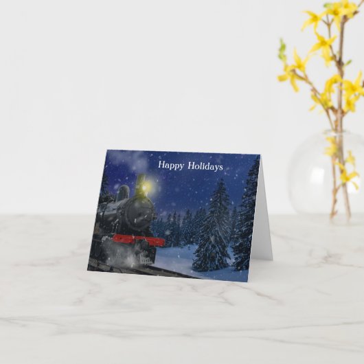 Christmas Train in the snow        カード (黄色い花)