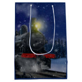 Christmas Train in the snow      ミディアムペーパーバッグ (裏面)