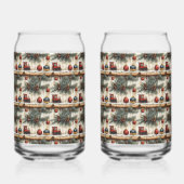 Christmas Train Ornaments Pine Branches ガラス缶 (正面)