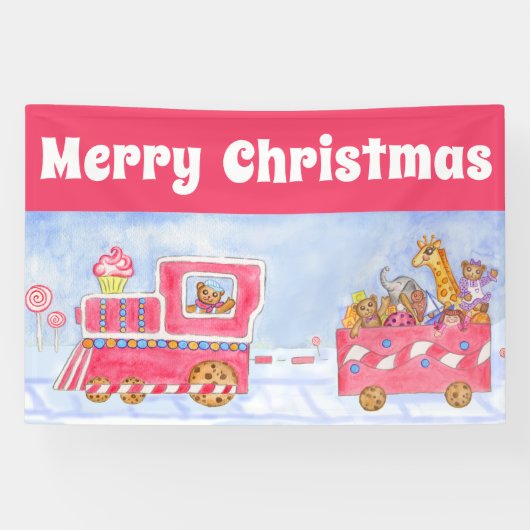 Christmas Train Party Banner Decoration  横断幕 (横)