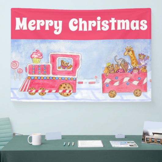Christmas Train Party Banner Decoration  横断幕 (トレードショー)