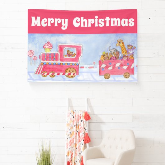 Christmas Train Party Banner Decoration  横断幕 (インサイチュ)