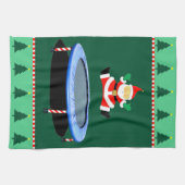 Christmas Trampoline Santa Claus キッチンタオル (横)