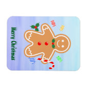 Christmas Treats Gingerbread Man Candy Cane マグネット (横)