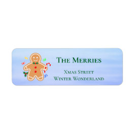 Christmas Treats Gingerbread Man Candy Cane ラベル
