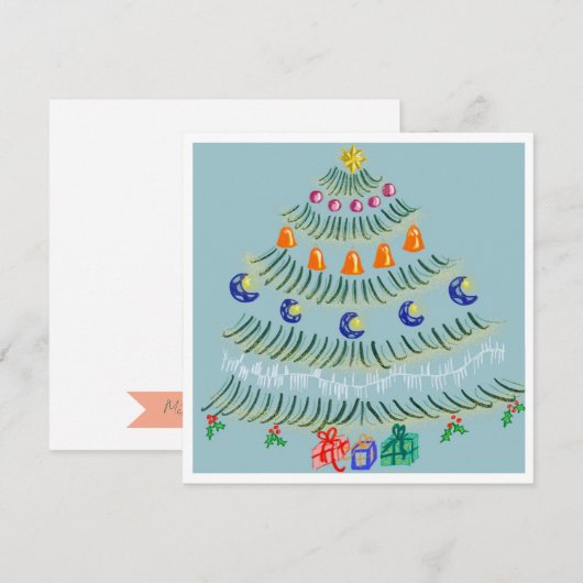 Christmas tree サンキューカード (正面/裏面)