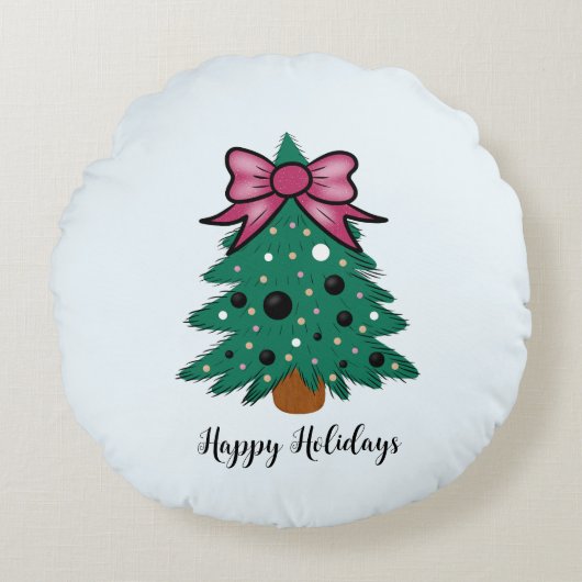 Christmas tree ラウンドクッション (正面)