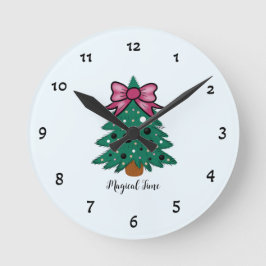 Christmas tree ラウンド壁時計