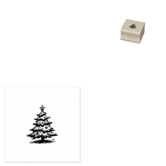 Christmas tree  ラバースタンプ (押印)