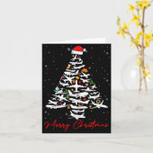 Christmas Tree Airplanes Lots Merry Christmas Men  カード (黄色い花)