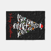 Christmas Tree Airplanes Lots Merry Christmas Men  フリースブランケット (正面(横))