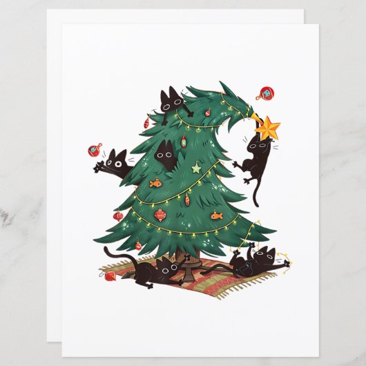 Christmas Tree and Cat Cute Christmas Cat Lover (正面/裏面)