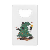 Christmas Tree and Cat Cute Christmas Cat Lover クレジットカード栓抜き (裏面)