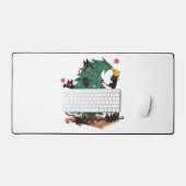 Christmas Tree and Cat Cute Christmas Cat Lover デスクマット (キーボード&マウス)