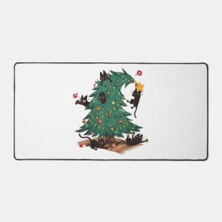 Christmas Tree and Cat Cute Christmas Cat Lover デスクマット