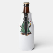 Christmas Tree and Cat Cute Christmas Cat Lover ボトルクーラー (ボトル裏面)