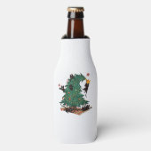 Christmas Tree and Cat Cute Christmas Cat Lover ボトルクーラー (ボトル正面)