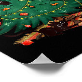 Christmas Tree And Cat Cute Christmas Cat Lover  ポスター (角)