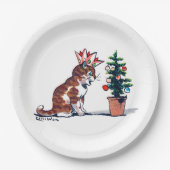 Christmas Tree and Kitten, Louis Wain ペーパープレート (正面)