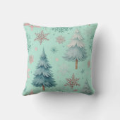 Christmas Tree and Snowflake Throw Pillow クッション (裏面)