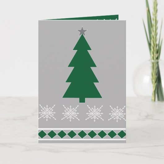 Christmas Tree and Snowflakes Pattern, カード (正面)
