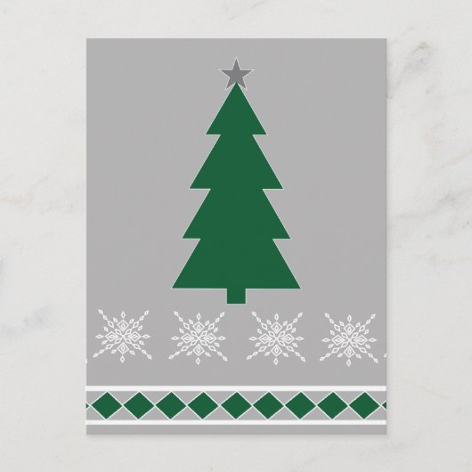 Christmas Tree and Snowflakes Pattern, ポストカード (正面)