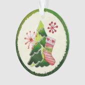 Christmas Tree and Stocking Whimsey オーナメント (正面)