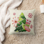 Christmas Tree and Stocking Whimsey クッション (ブランケット)