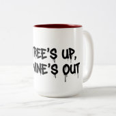 Christmas Tree and Wine Design ツートーンマグカップ (正面右)