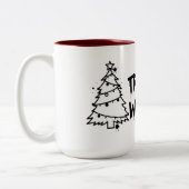 Christmas Tree and Wine Design ツートーンマグカップ (左)